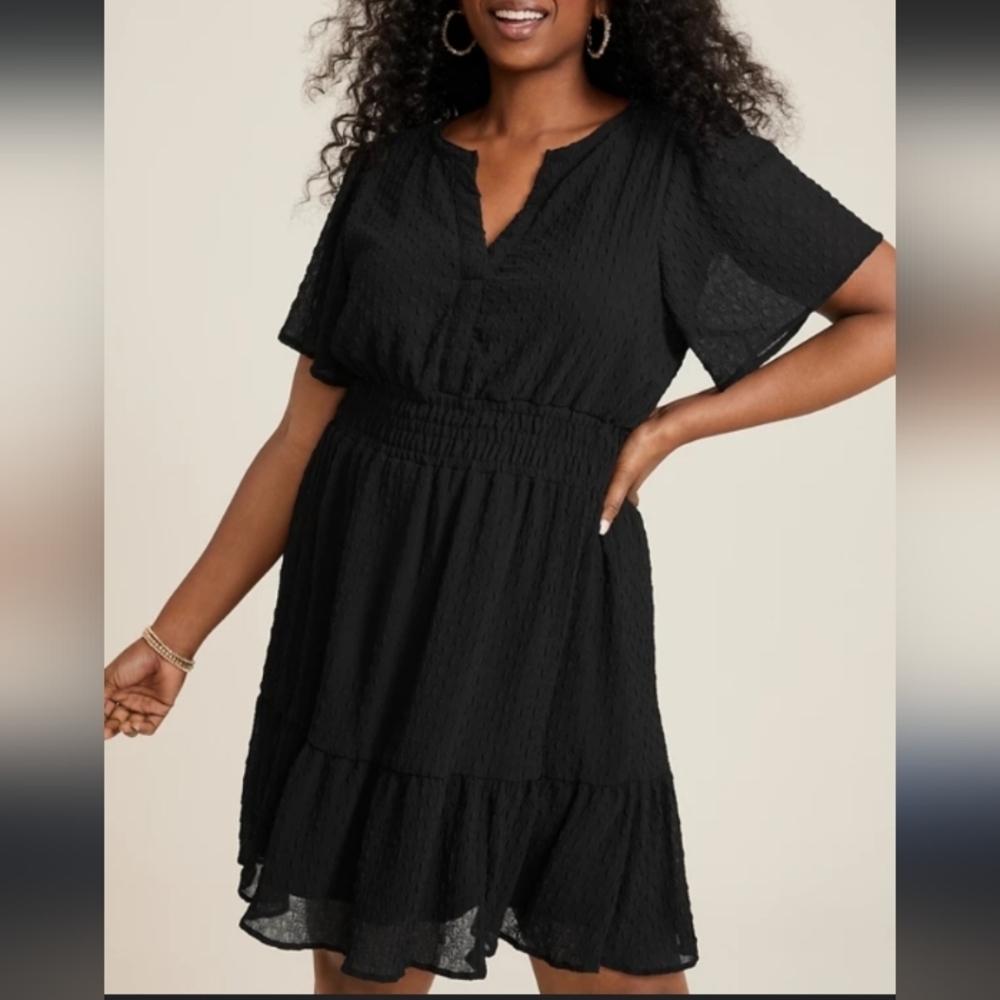 Maurices Textured Notch Neck Mini Dress
